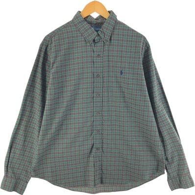 古着 ラルフローレン Ralph Lauren CUSTOM FIT 長袖 ボタンダウンチェックシャツ メンズXL相当/eaa515439