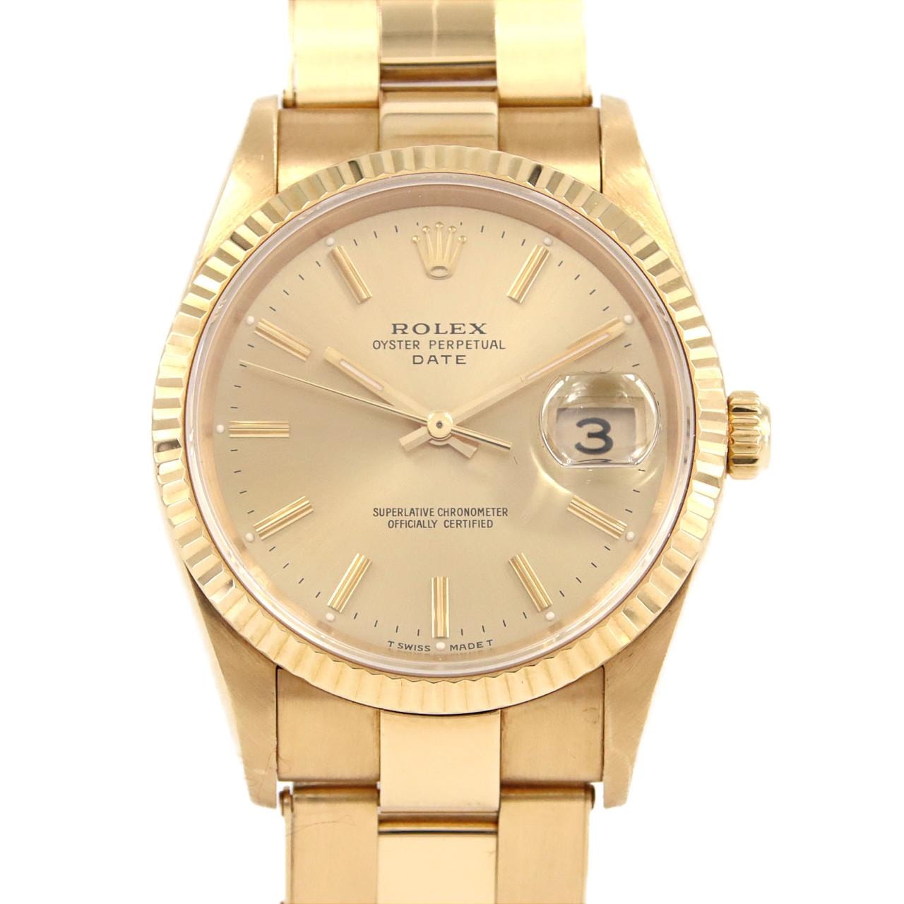 【ノーメンテナンス還元価格】ロレックス オイスターパーペチュアルデイト 15238 YG 自動巻 W番