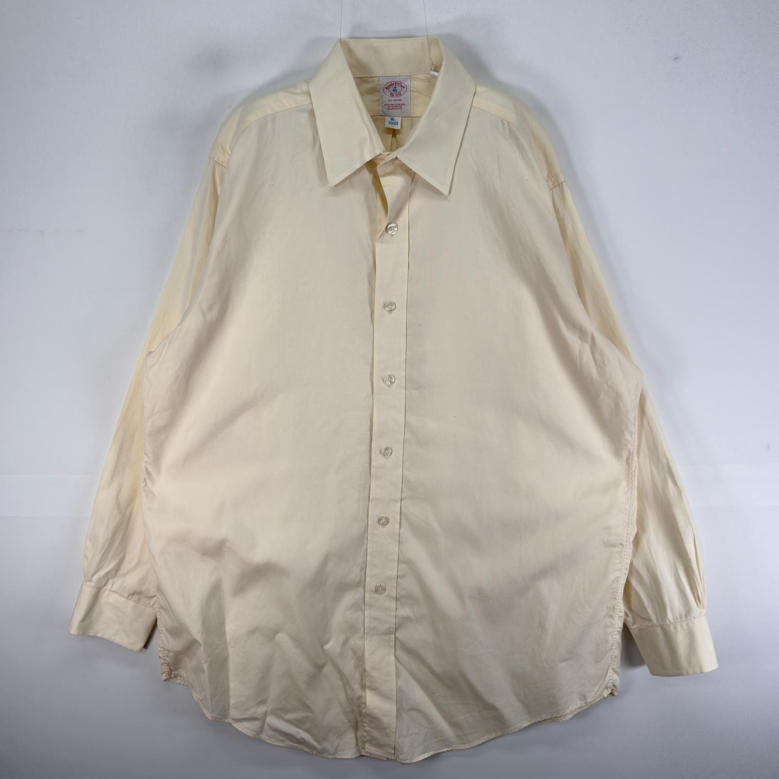 古着 ブルックスブラザーズ Brooks Brothers USA製 長袖シャツ USA製 L  イエロー系 無地 メンズ