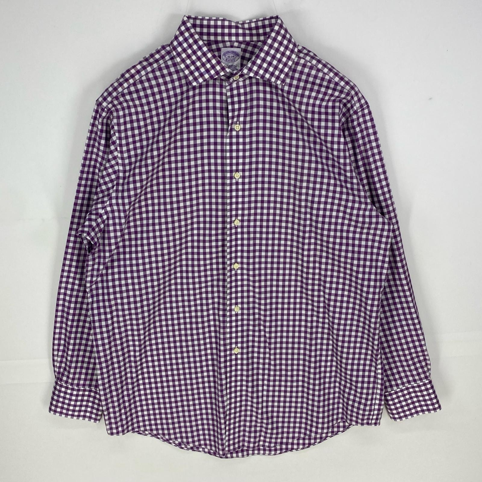 古着 ブルックスブラザーズ Brooks Brothers 長袖シャツ 1818 ロングスリーブ 16 パープル系 チェック メンズ