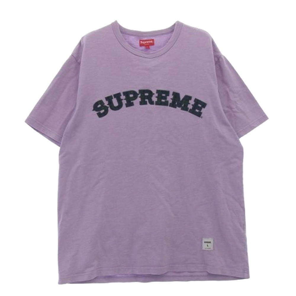 Supreme シュプリーム カットソー 20AW Plaid Applique S/S Top アップリケ エスエス トップ 半袖 Tシャツ パープル系 L【中古】