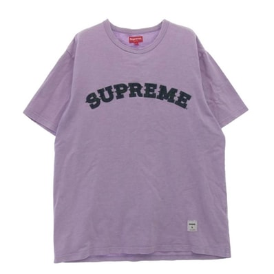 Supreme シュプリーム カットソー 20AW Plaid Applique S/S Top アップリケ エスエス トップ 半袖 Tシャツ パープル系 L【中古】