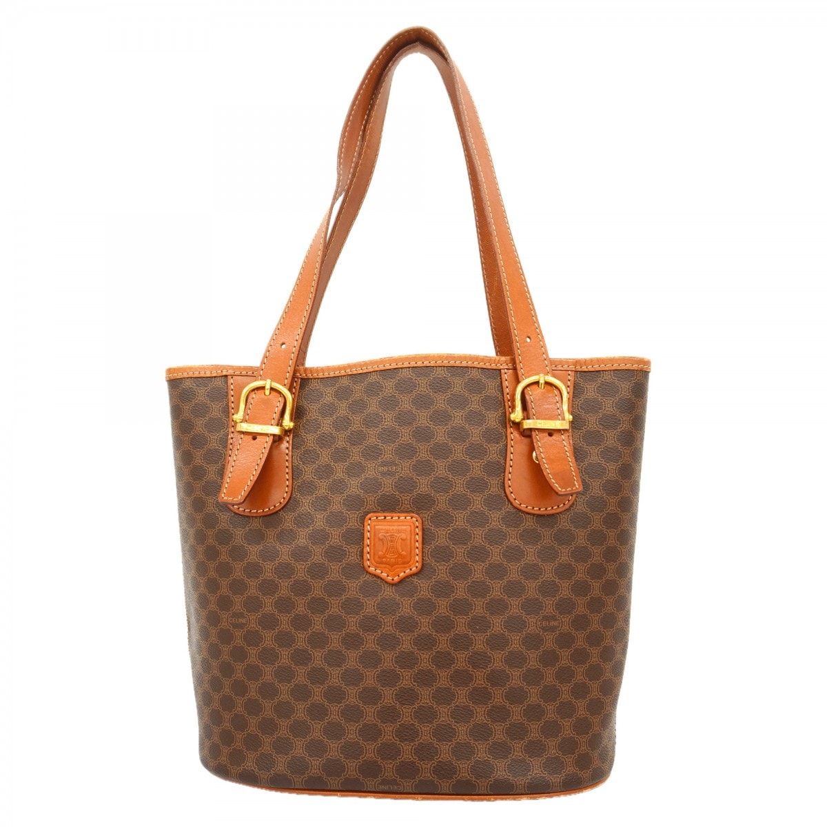 ★最終価格★SALE【6cd4921-k】セリーヌ トートバッグ マカダム PVC ブラウン ゴールド金具【中古】レディース