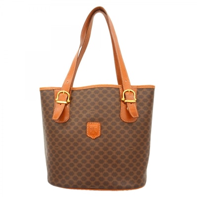 ★最終価格★SALE【6cd4921-k】セリーヌ トートバッグ マカダム PVC ブラウン ゴールド金具【中古】レディース