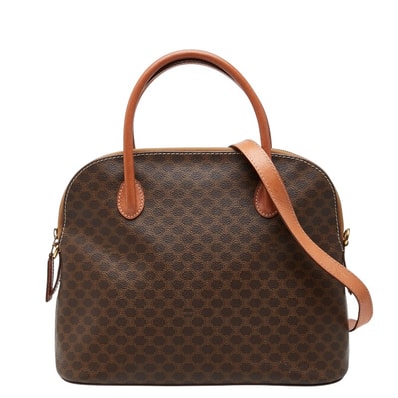 セリーヌ マカダム ハンドバッグ ショルダーバッグ 2WAY ブラウン PVC レザー レディース CELINE 【中古】