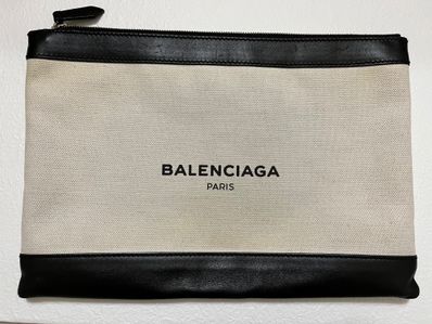 BALENCIAGA Navy Clip M "Natural"