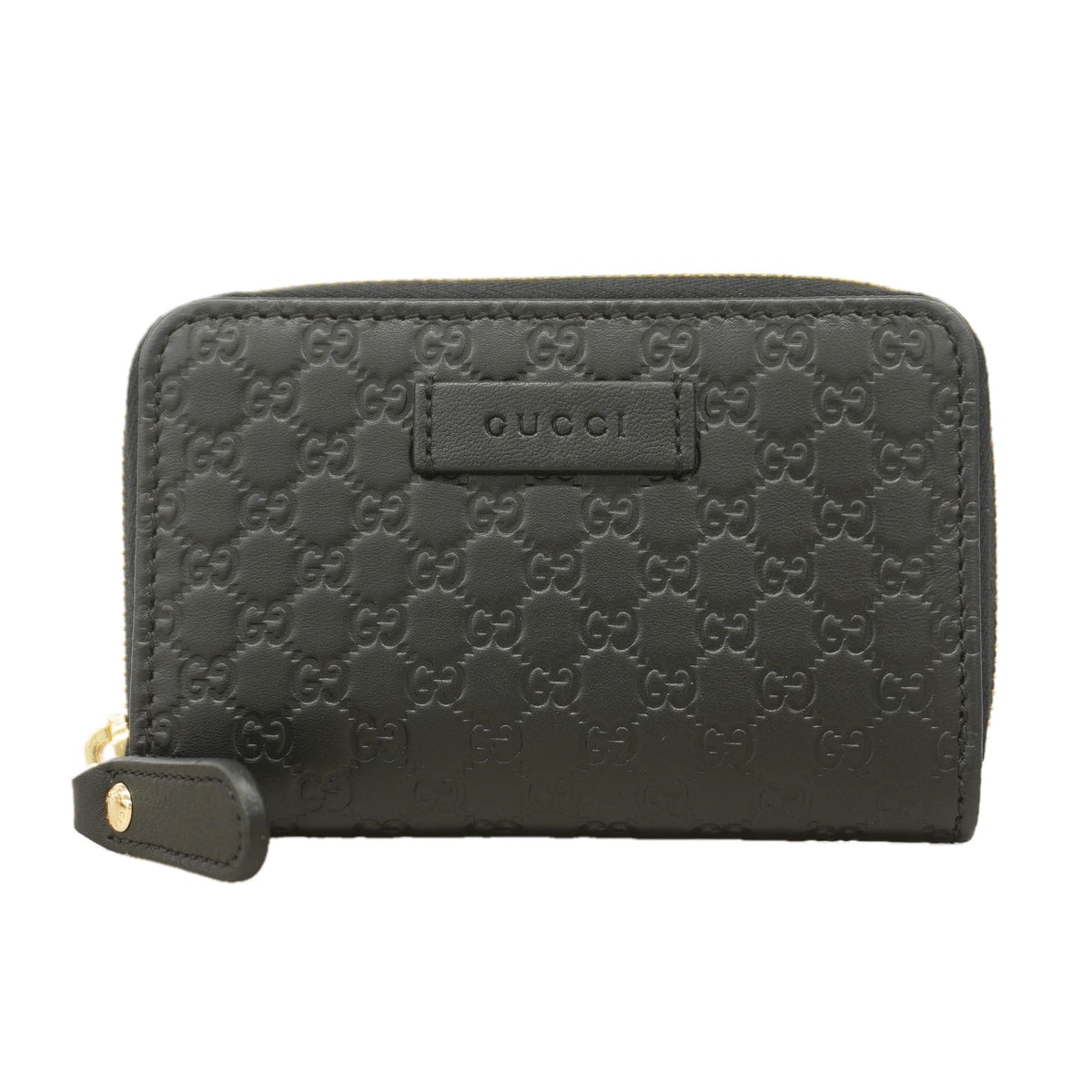 【6id4871】グッチ コインケース グッチシマ 544249 レザー ブラック シャンパンゴールド金具【中古】レディース