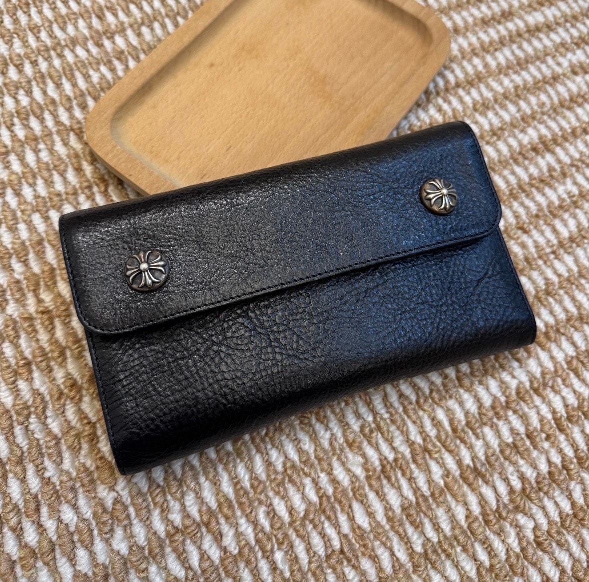 Chrome Hearts Wave Wallet Leather "Black"