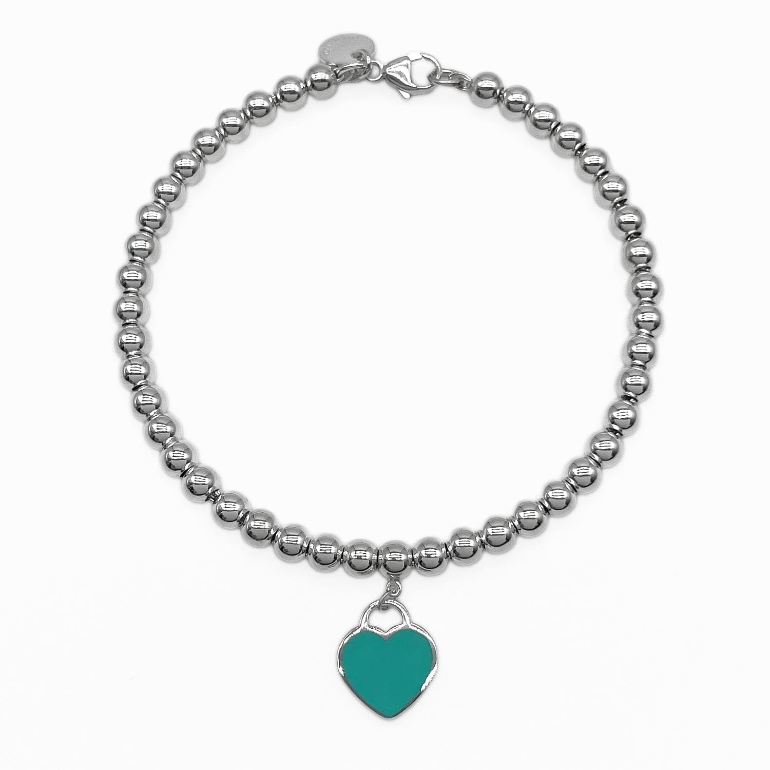 TIFFANY&Co. ティファニー リターン トゥ ハート タグ ビーズ ブレスレット
 バングル 16cm リターン トゥ SV925 エナメル シルバー レディース
 【中古】