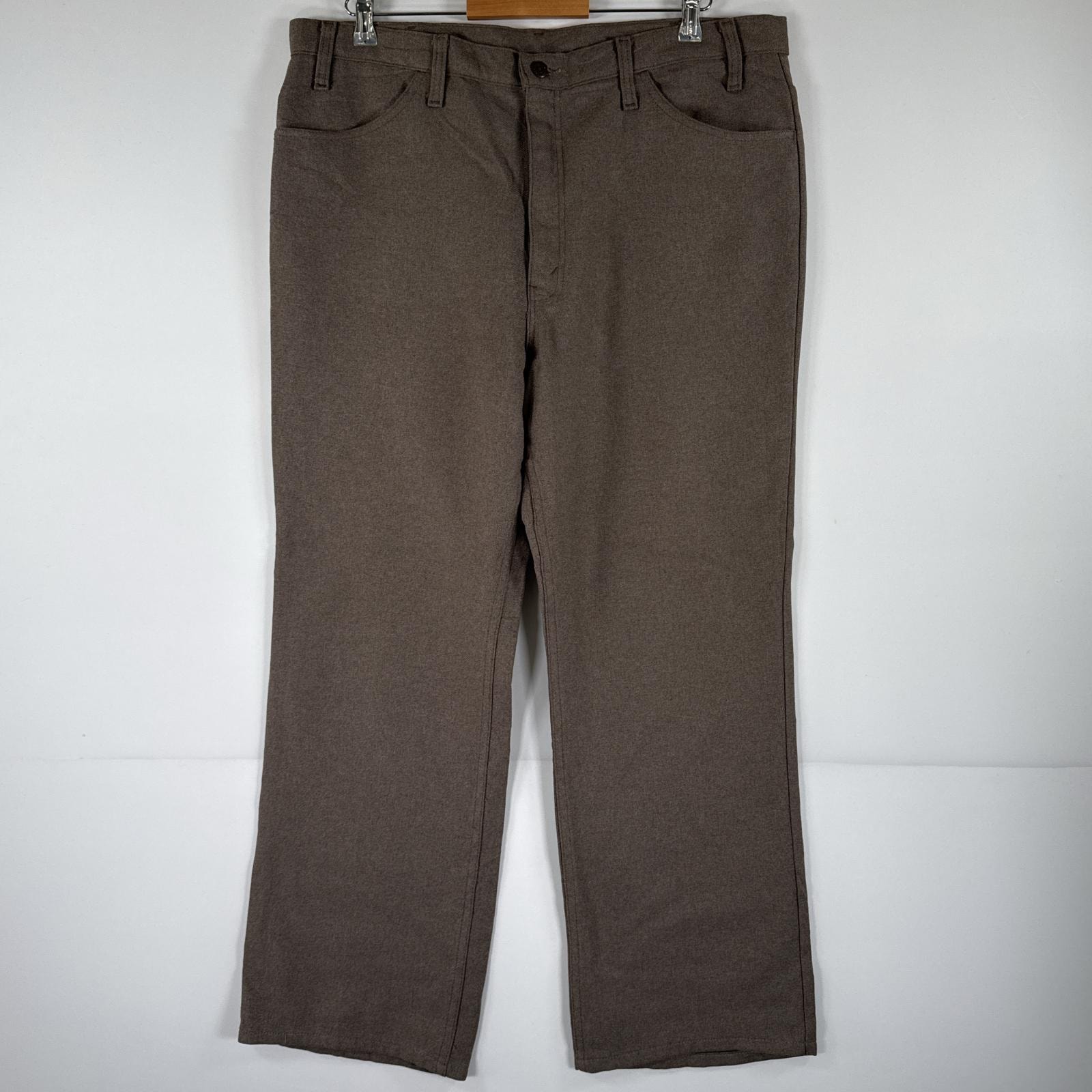 古着 90's/90年代 リーバイス Levi's USA製 スラックスパンツ ランチャーパンツ フレア ブーツカット 大きいサイズ w40 L32  ブラウン メンズ