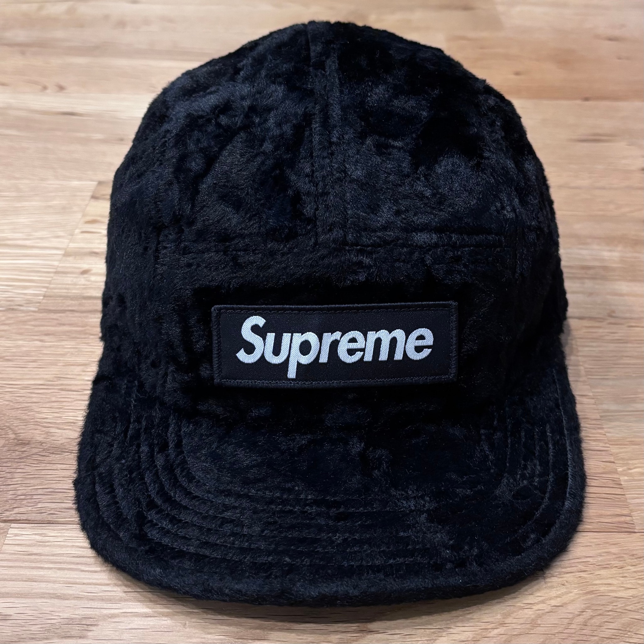 Supreme x GOODENOUGH Crushed Rayon Camp Cap "Black"
