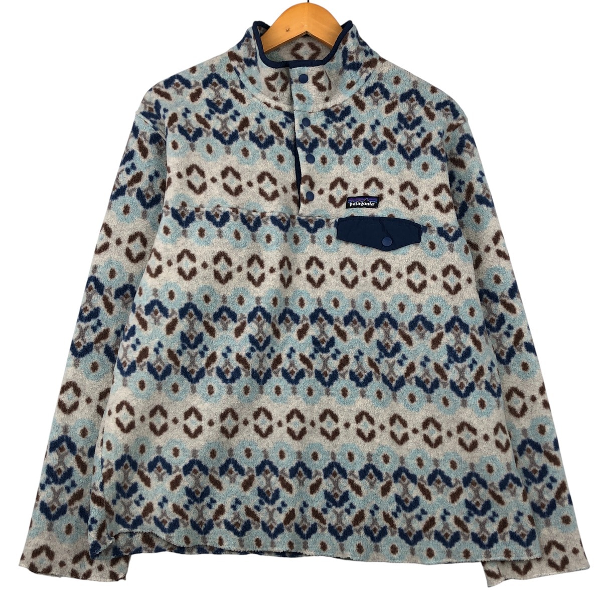 古着 パタゴニア Patagonia SYNCHILLA シンチラ スナップT 幾何学柄 ハーフスナップ フリースプルオーバー メンズXL相当/evb030462