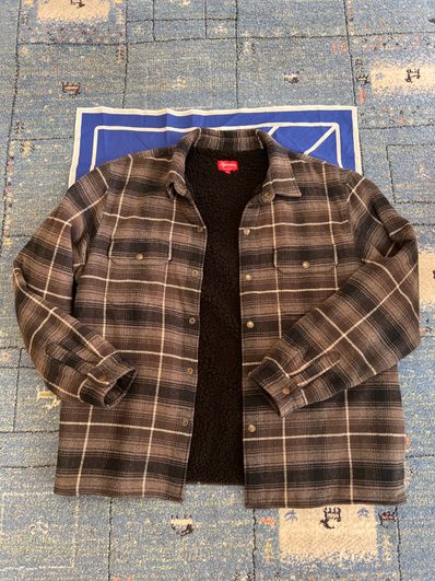 Supreme Shearling Lined Flannel Shirt "Black"