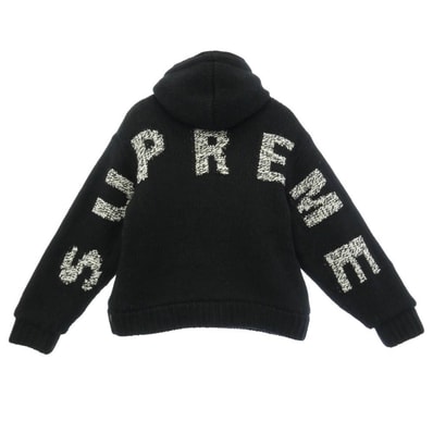 Supreme シュプリーム 25AW Faux Shearling Lined Zip Up Hooded Sweater ジップアップ ニット パーカー ブラック系 M【新古品】【未使用】【中古】