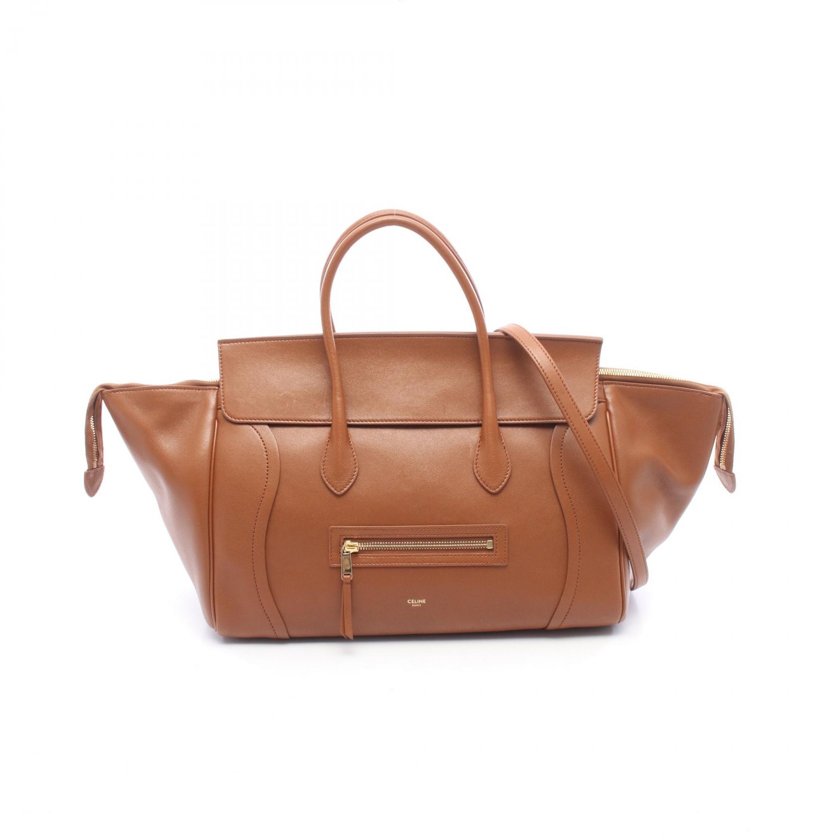 セリーヌ CELINE ラゲージ ミディアム 2WAY ハンドバッグ バッグ ラムスキン(羊革) レディース ブラウン系 L108K3GW2GFY5 【新品】
