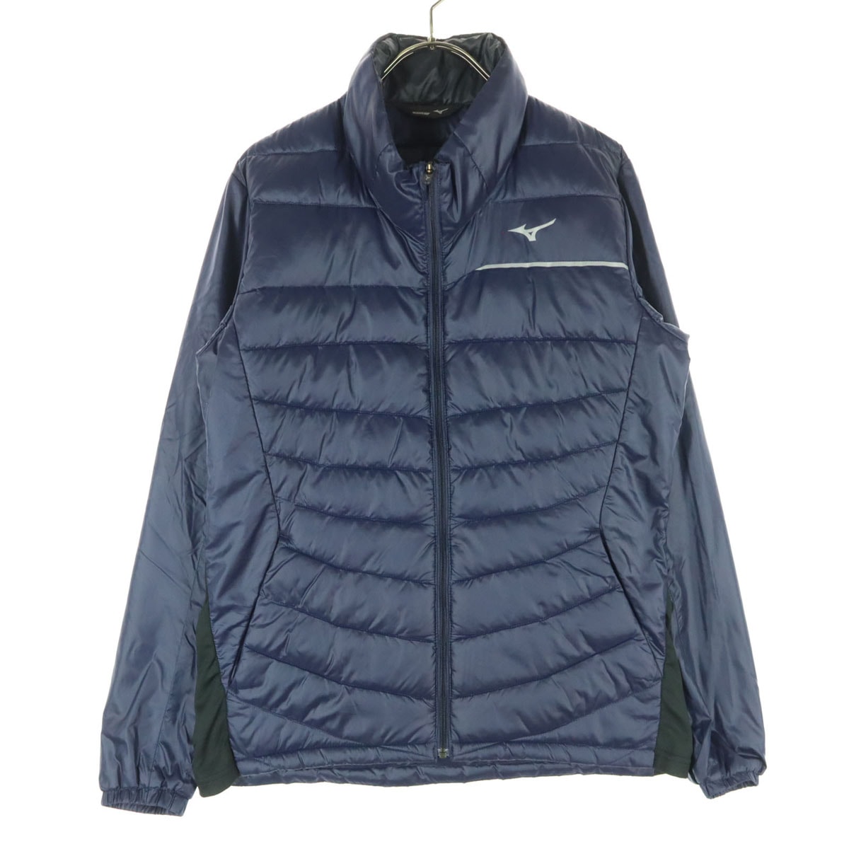 美品 Mizuno ミズノ ワンポイントロゴ ゴルフ 長袖 中綿ジャケット M ネイビー