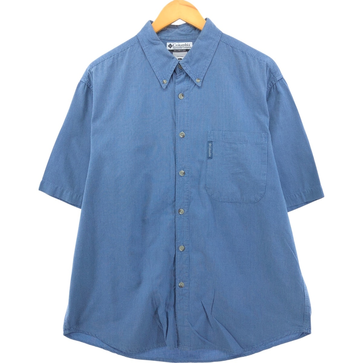 古着 コロンビア Columbia SPORTSWEAR COMPANY 半袖 ボタンダウン チェックシャツ メンズL相当/eaa560407