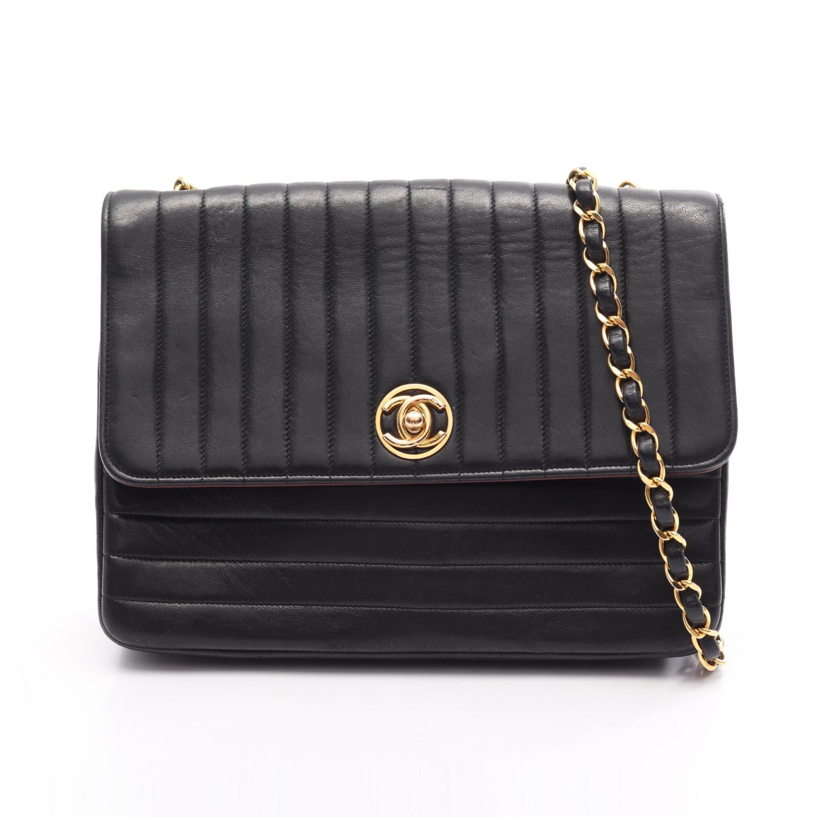 シャネル CHANEL マドモアゼル ショルダーバッグ バッグ ラムスキン(羊革) レディース ブラック系 【中古】