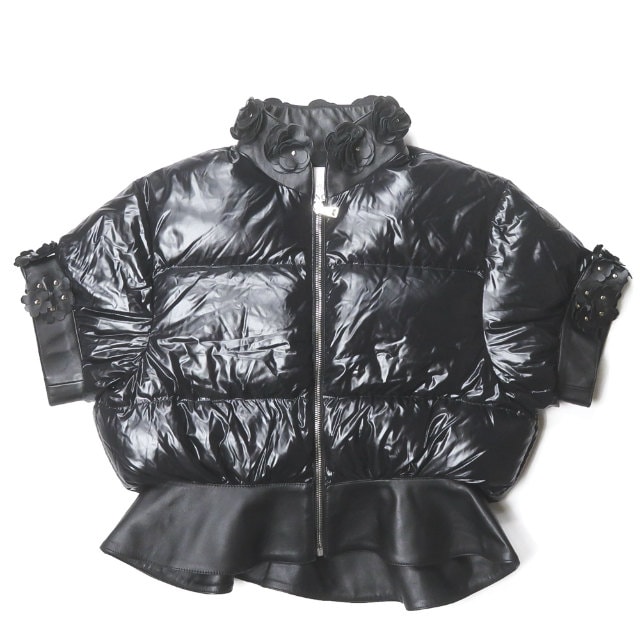 MONCLER GENIUS x noir kei ninomiya モンクレールジーニアス ノワール ケイ ニノミヤ 18AW 別注 ONYX オニキス D209F4531280 68950 1 ブラック フラワー アップリケ ダウンジャケット