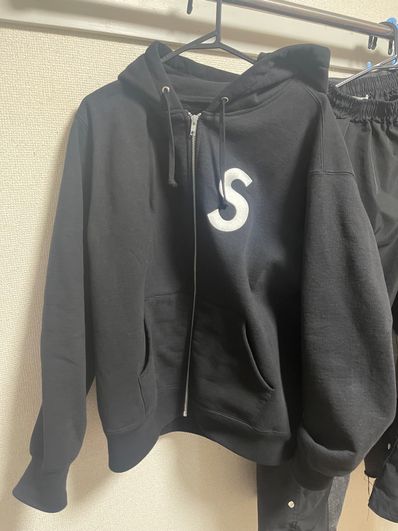 Supreme S Logo Zip Up Hooded Sweatshirt "Black" (23FW)