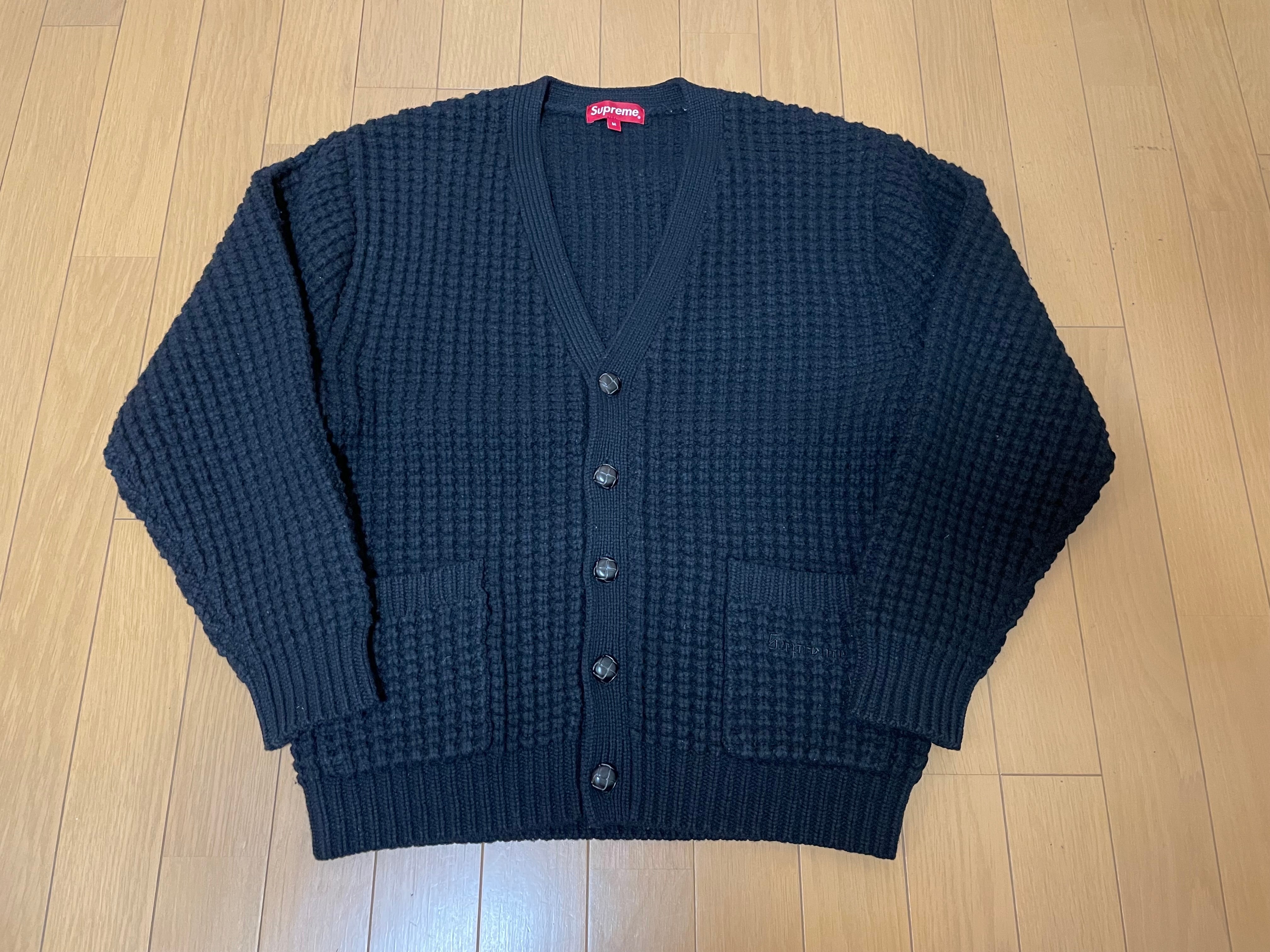 未使用に近い】シュプリーム ワッフル ニット カーディガン