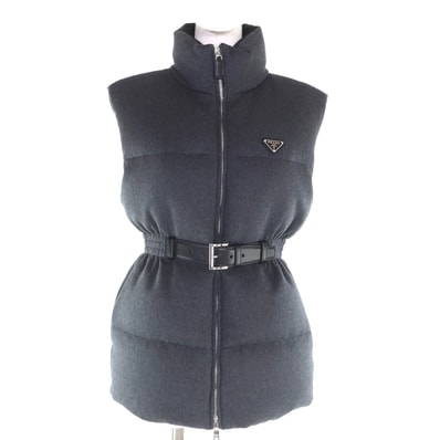 未使用品 プラダ ダウンベスト グレー レディース 36 29S131