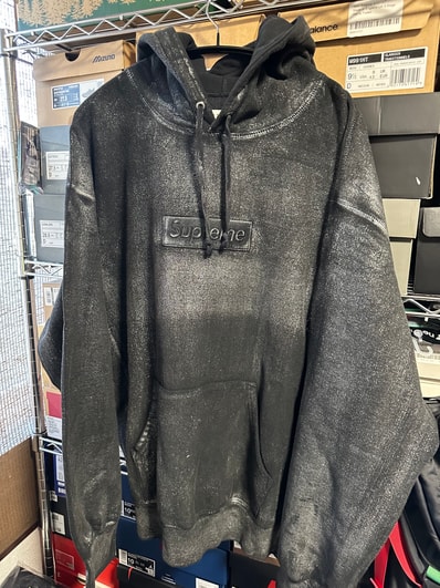 Supreme x MM6 Maison Margiela Foil Box Logo Hooded Sweatshirt "Black"