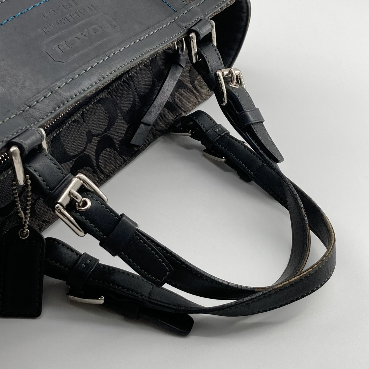 D (傷や汚れあり)】COACH（コーチ） シグネチャー キャンバス×レザー