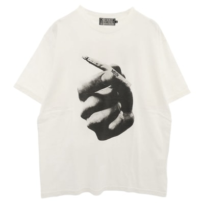 HYSTERIC GLAMOUR ヒステリックグラマー Tシャツ 02253CT19 MILK ミルク別注 MILK RAID HYS ミルクレイド プリント 半袖 クルーネック Tシャツ ホワイト系 L【極上美品】【中古】