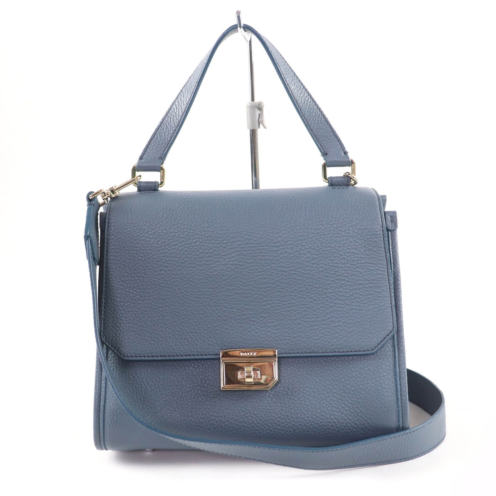 極美品 バリー ショルダーバッグ Bloommy.O ブルー レディース