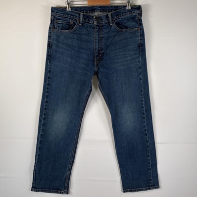 古着 リーバイス Levi's デニムパンツ 505 ブルーデニム ジーンズ ジーパン ストレート 大きいサイズ ヒゲ w38 L30 インディゴブルー メンズ