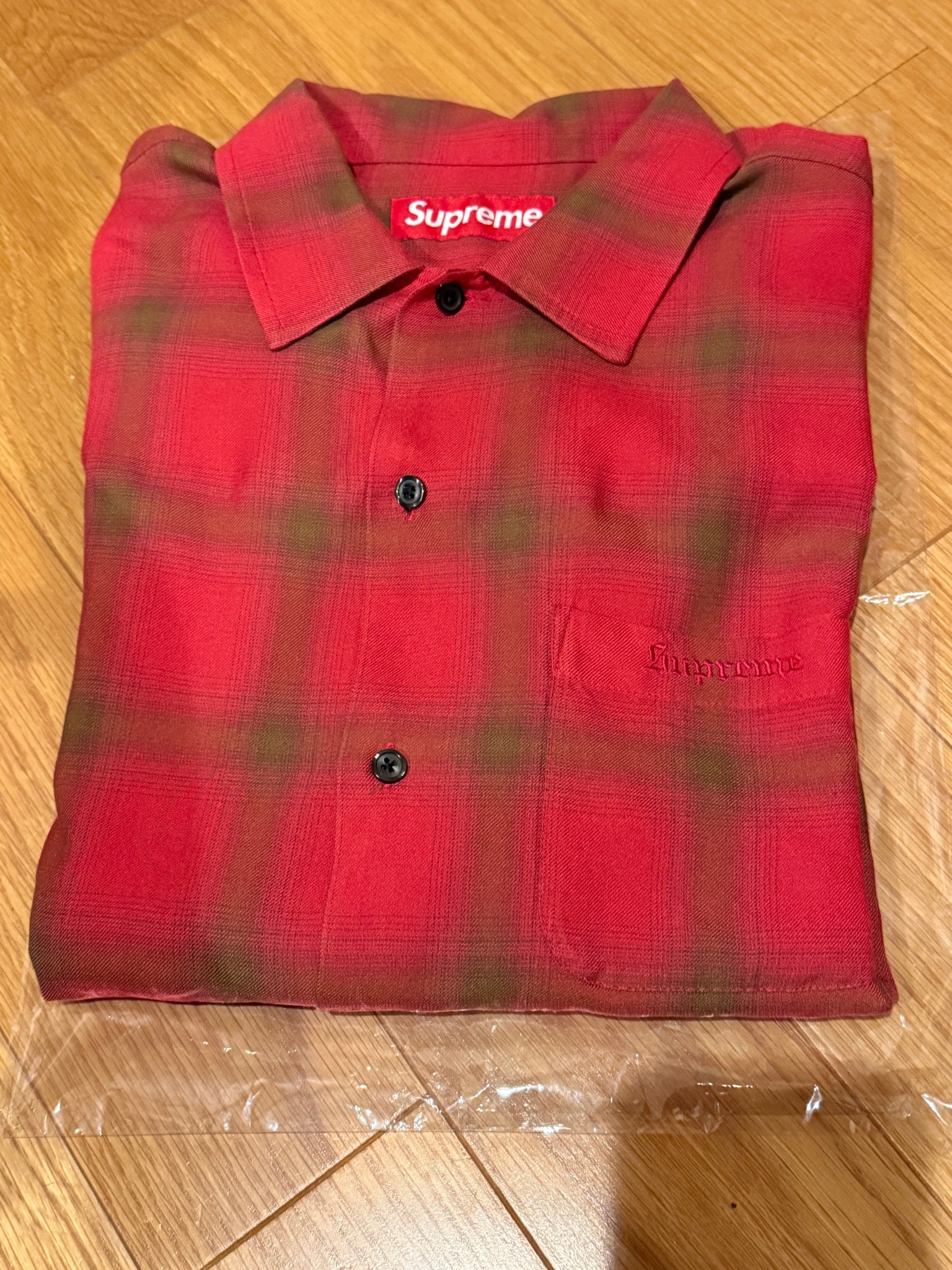 Supreme Shadow Plaid Rayon Shirt "Magenta"