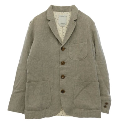 VISVIM ビズビム 14SS 0114105013017 GRANGER BLAZER リネン ブレザー 4B テーラードジャケット グレー系 2【中古】