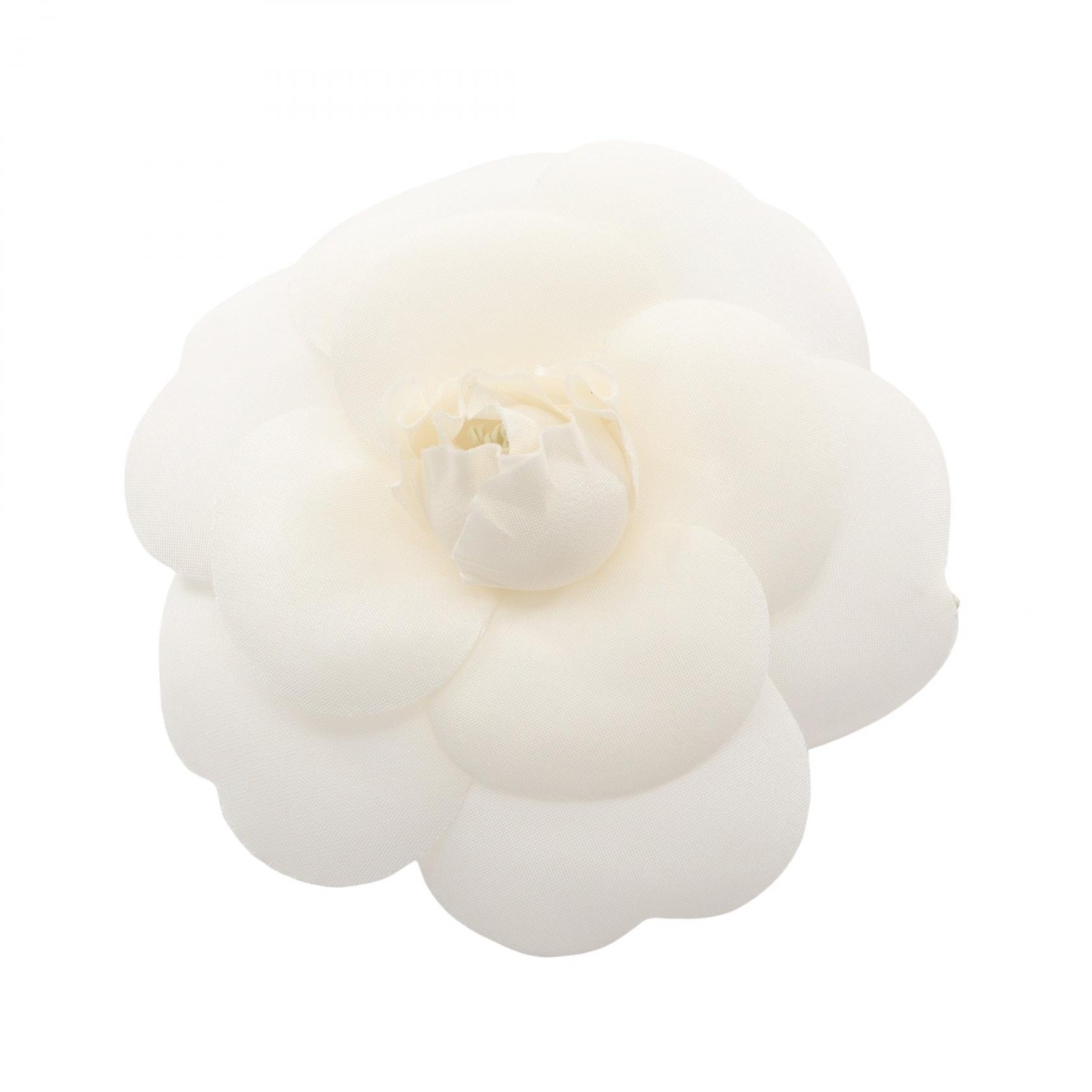 シャネル CHANEL カメリア ブローチ アクセサリー ファブリック レディース ホワイト系 【中古】