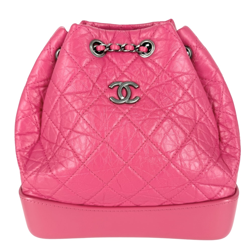 CHANEL シャネル リュック ガブリエル ドゥ シャネル スモール バックパック チェーンショルダー ココマーク A94485 レザー ピンク ゴールド×シルバー金具 レディース【中古品】