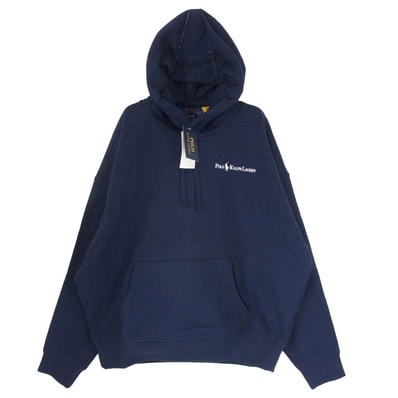 POLO RALPH LAUREN ポロ・ラルフローレン パーカー MNPOKNI16823699 Relaxed Fit Logo Fleece Hoodie リラックスフィット ロゴプリント フーディー パーカー ネイビー系 L【極上美品】【中古】
