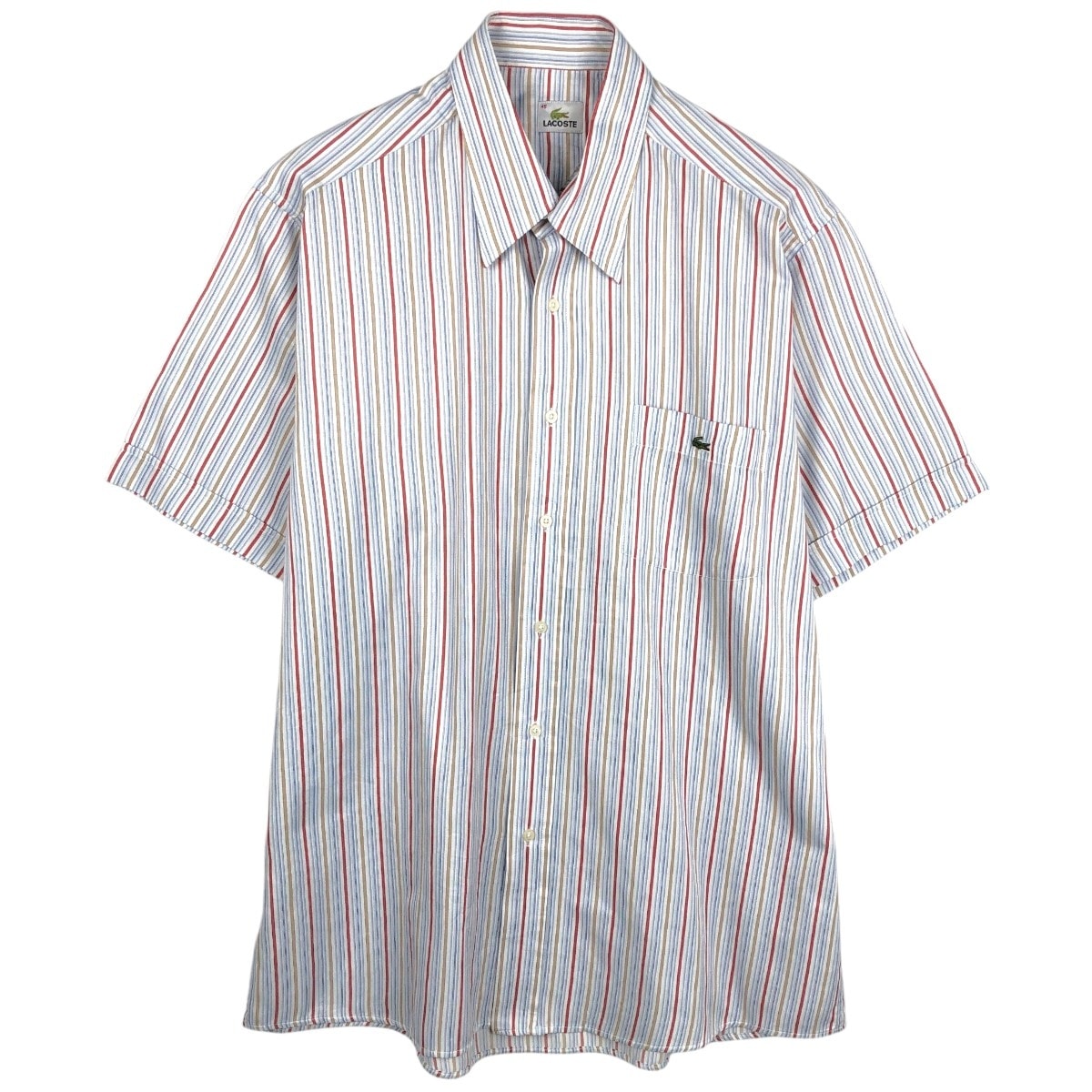 古着 00年代~ ラコステ LACOSTE 半袖 ストライプシャツ メンズL相当/eaa668783