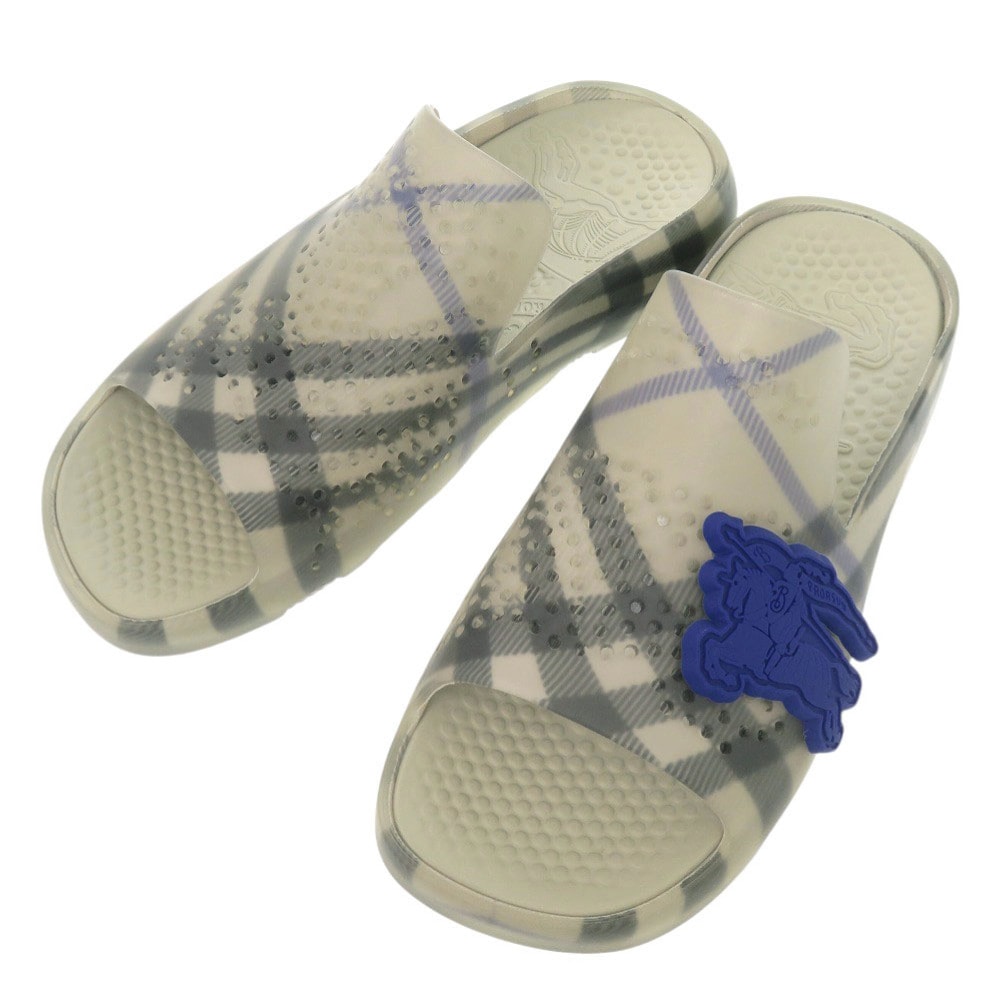 バーバリー  チェック柄 ロゴ クリア   ラバー  グレー