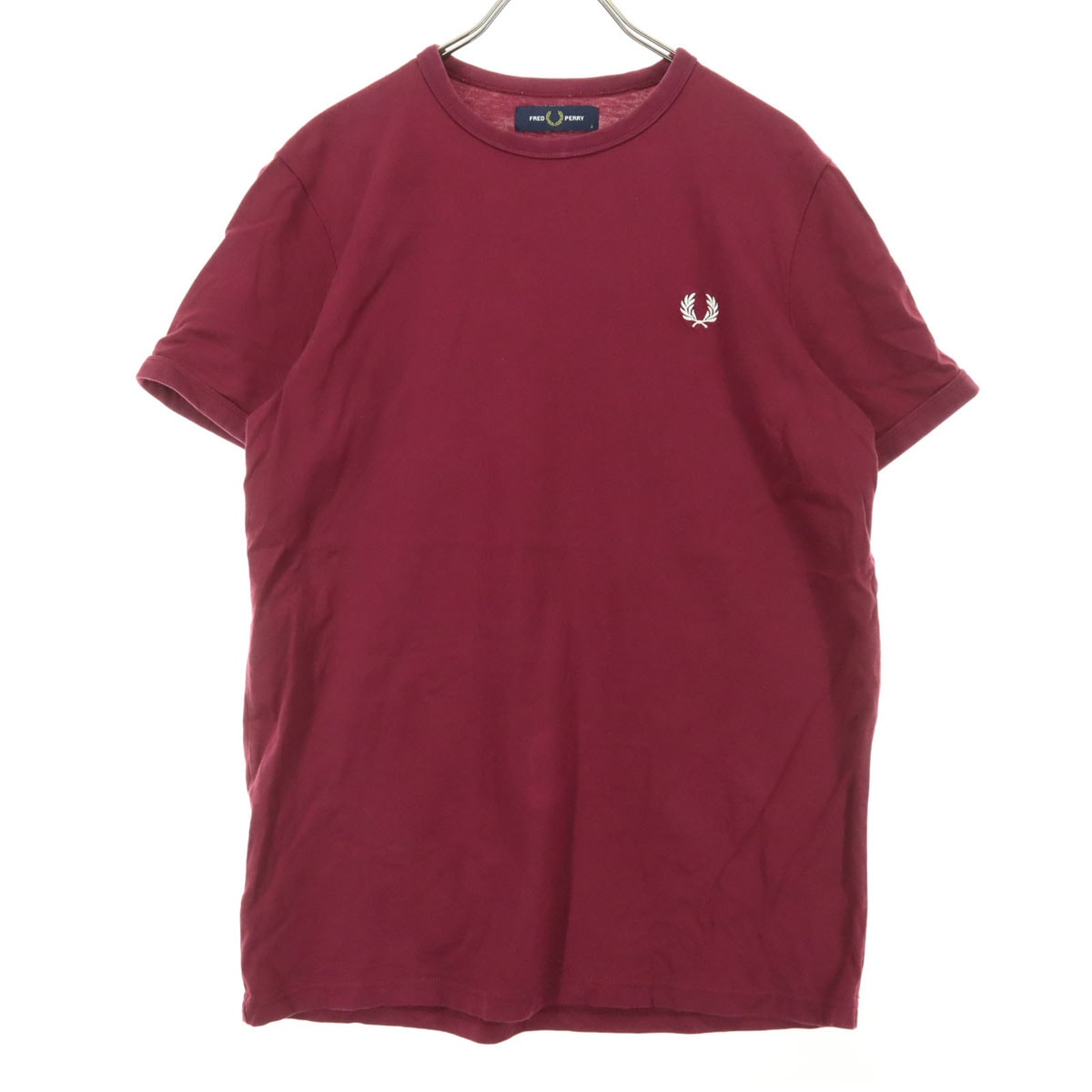 FRED PERRY フレッドペリー ワンポイントロゴ 半袖 Tシャツ S ワインレッド