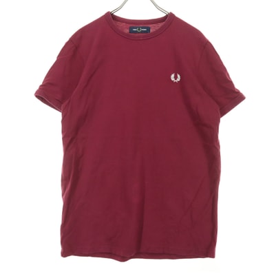 FRED PERRY フレッドペリー ワンポイントロゴ 半袖 Tシャツ S ワインレッド