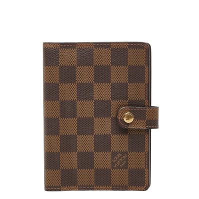 ルイ ヴィトン ダミエ アジェンダPM 手帳カバー R20700 ブラウン PVC レザー レディース LOUIS VUITTON 【中古】