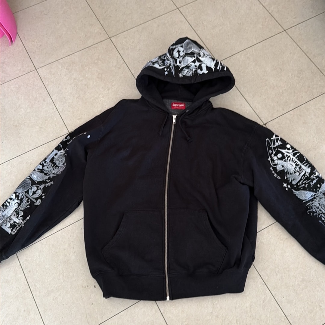 Supreme AOI Zip Up Hooded Sweatshirt "Black"