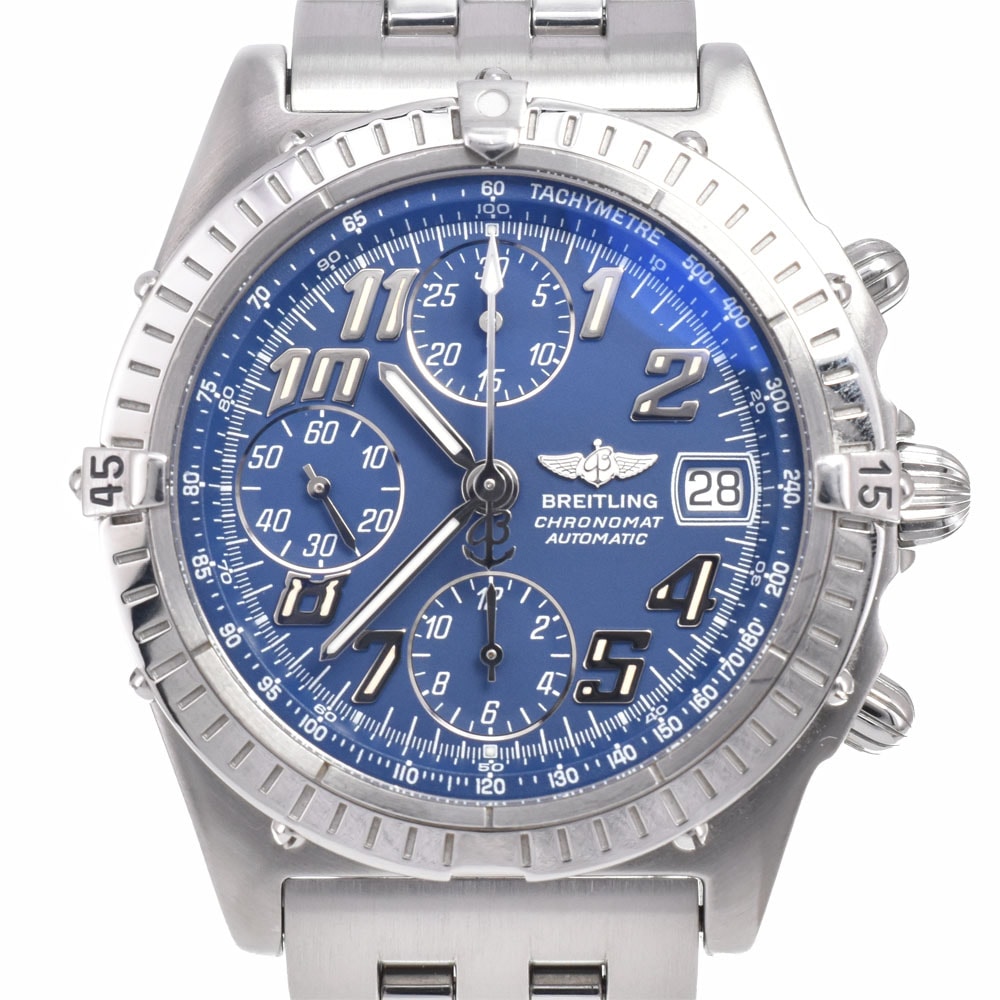 訳あり ブライトリング BREITLING A13350/A138C50PA クロノマット クロノグラフ デイト 自動巻き メンズ 保証書付き 腕時計 J#149552