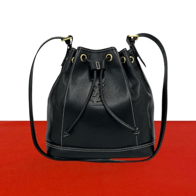 YVES SAINT LAURENT イヴ・サンローラン YSL ロゴ レザー ショルダーバッグ ブラック
04475