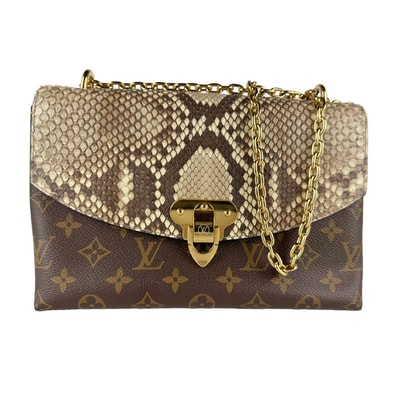 ルイ ヴィトン LOUIS VUITTON ショルダーバッグ モノグラム サン プラシード モノグラムキャンバス/パイソン ブラウン/ベージュ ゴールド レディース N90234【中古】 z9996