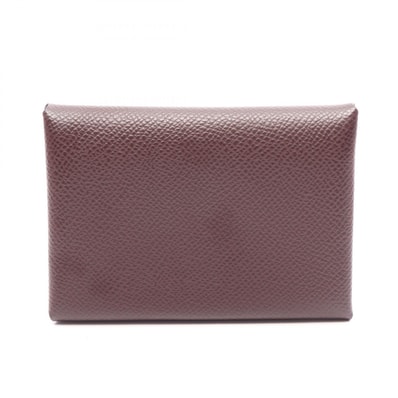 エルメス HERMES カルヴィデュオ ルージュセリエ コインケース 財布 ヴォーエプソン ヴォーエプソン ボルドー W刻印(2024年製造) レディース ボルドー系 【中古】