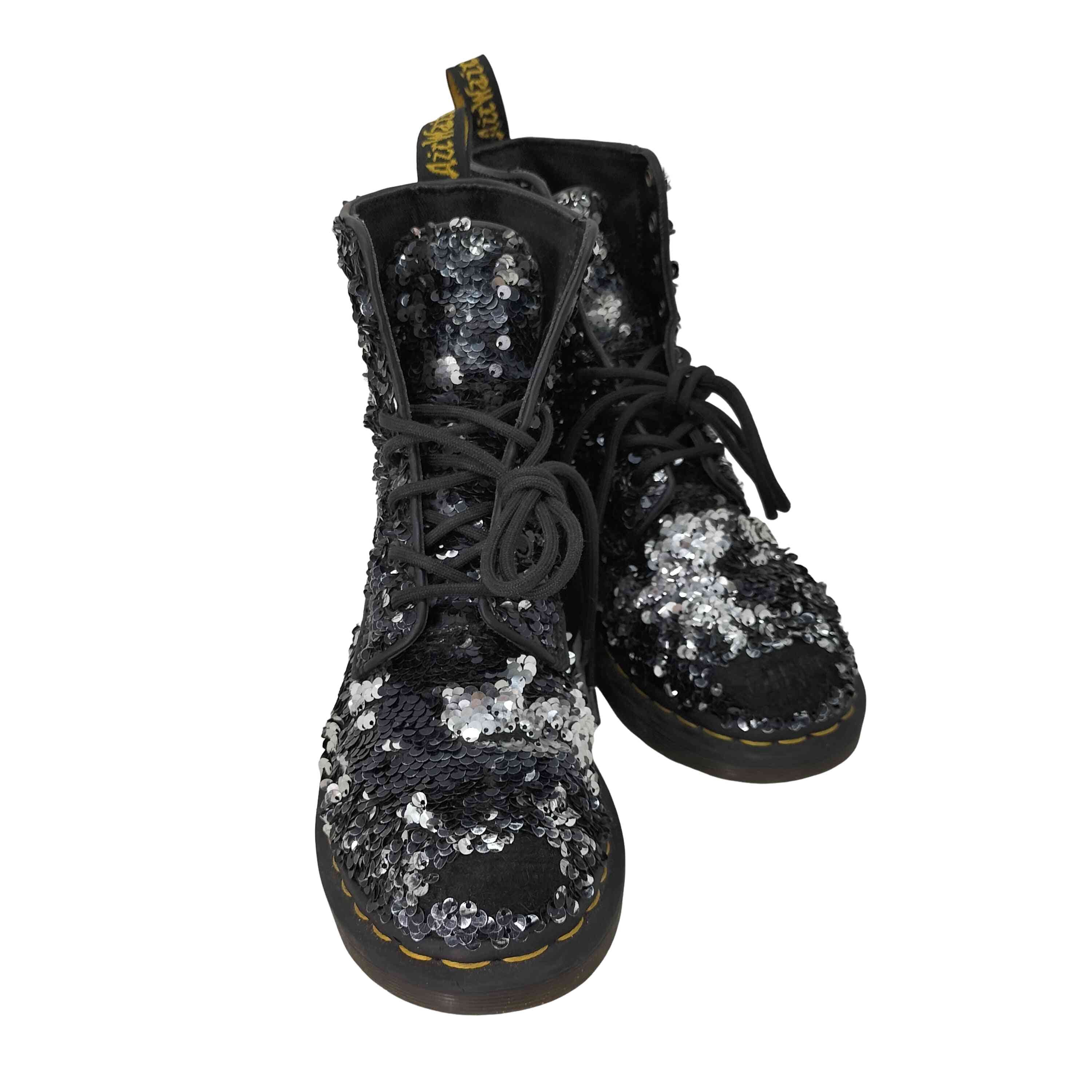 8ホール スパンコール レースアップブーツ【1141749518933】