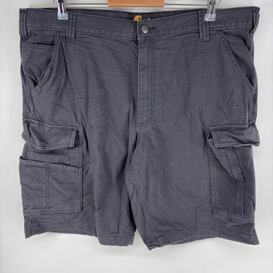 古着 カーハート Carhartt ダック パンツ カーゴ ハーフ ジッパーフライ 大きいサイズ ワーク ショート w40 グレー系 メンズ
