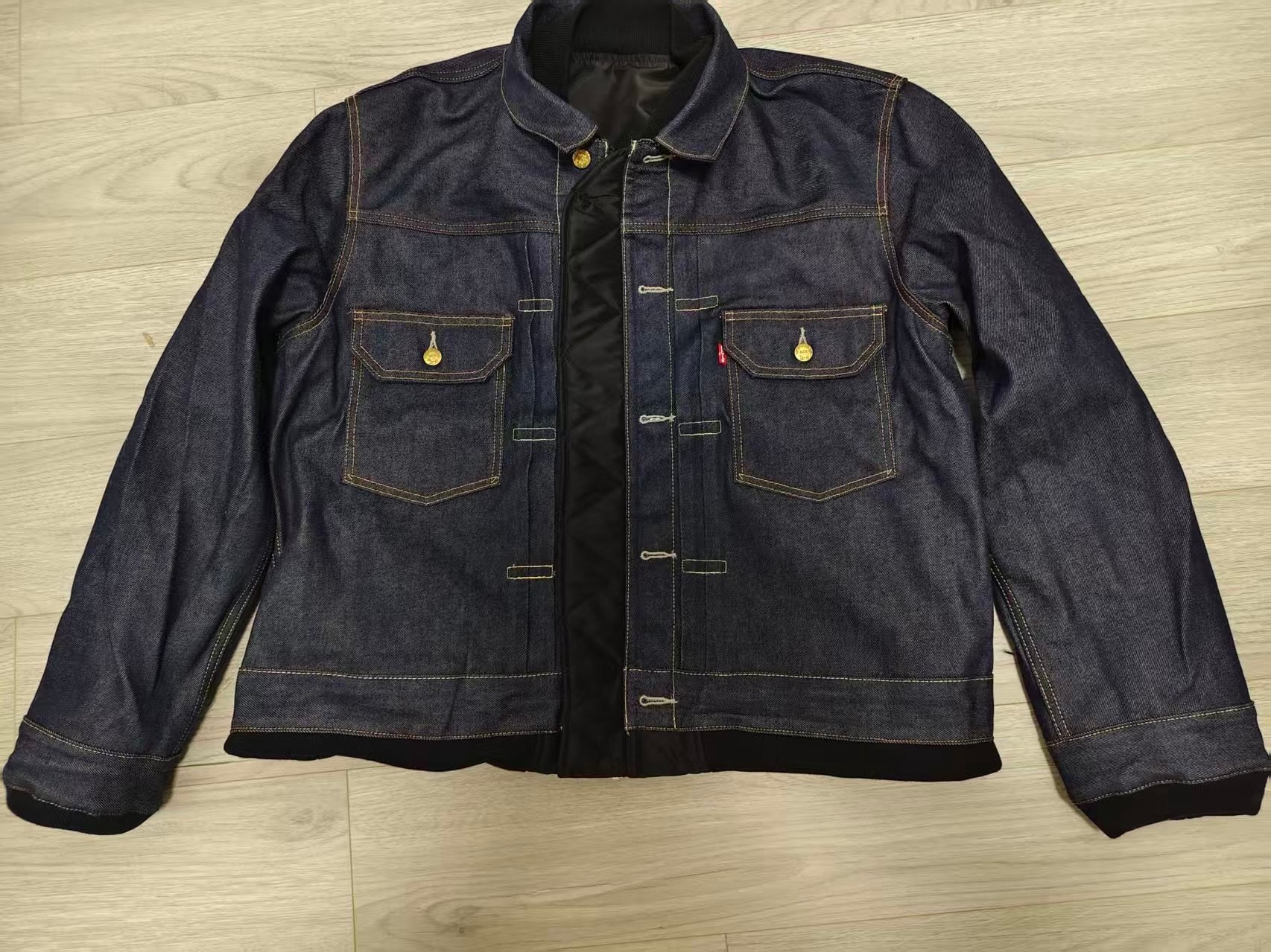 sacai x Levi's Men's Denim x Nylon Twill Reversible Blouson "Indigo/Black"