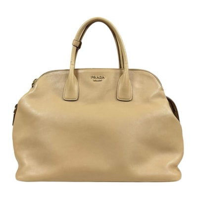 プラダ ハンドバッグ レザー ベージュ レディース PRADA 中古
